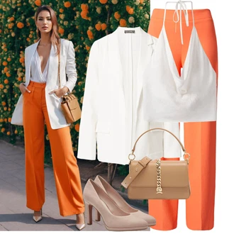 Outfit sa Bijela/Krem Kožna jakna za muškarce/Pleteni Sako/Pamučni Sakoi/Elegantni Sako/Znojni Sako/Kratki Sako/Oversize Sako/Kožna jakna za muškarce/Sako Jakna/Boyfriend Sako Tally Weijl "Ljetni outfiti"