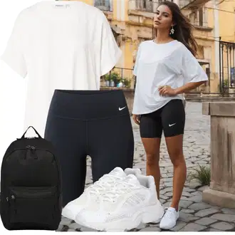Outfit s Tmavě modrá/Modrá Cyklistický šortky Nike "Letní outfity"