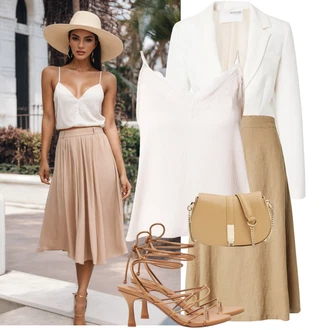 Outfit s Béžová/Krémová/Bílá/Žlutá Blůzové Sako/Pletený Sako/Boyfriend Sako/Bavlněný Sako/Krátké Sako/Blejzrové Bund/Kožená Pánská Bund/Neformální Sako/Elegantní Sako/Teplákový blejzr/Kožená bunda pro muže SELECTED FEMME "Letní oblečení"