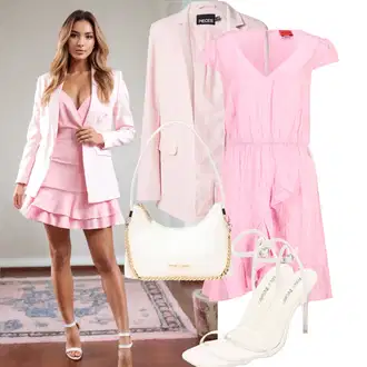 Outfity pro léto s Růžová Košilové šaty/Ležérní Šaty/Bavlněné Šaty/Mullet šaty/Šaty Niki/Společenské šaty pro hosta/Volánové šaty/Letní Šaty/Zavinovací Šaty Hugo "Letní outfity"