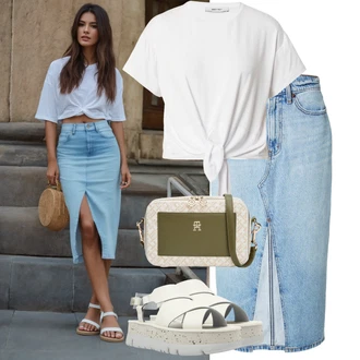 Outfit s Stříbrný/Bílá/Béžová/Krémová Letní Bota/Rybářská sandála/Platform Sandal/Teniska Letní Tenisky Camper "Letní oblečení"