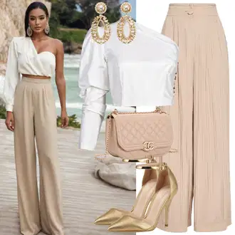 Elegantní outfity Matriční úřad s Béžová/Bílá/Zlatý Sandál Na Podpatku/Lodička S Páskem/Bota Na Podpatku/Sandál s podpatkem/Sandály na hřídeli/Přezková bota/Elegantní Bota Polo Ralph Lauren "Svatební host Mode"Look: Bar, 18. narozeniny, 30. narozeniny, 40. narozeniny, 50. narozeniny, 60. narozeniny, Koncert, Galavečer, Zvláštní příležitosti, Matriční úřad, Malle, Festival, Narozeniny