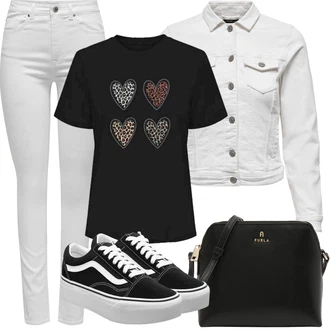 Old Skool Outfit s Černá Plátěná Teniska/Nízká Teniska Vans "Outfit na léto"