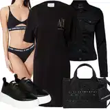 Bijele i Crne Armani Exchange Tenisice Outfiti image