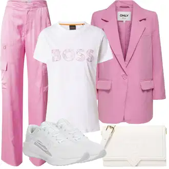 Outfit sa Pink Cargo Hlače/Cargo Jogging Hlače/rupa hlača/Stolarska hlača Chiara Ferragni "Ljetna odjeća"