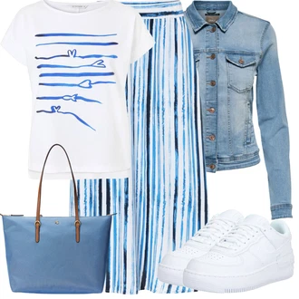 Festival Outfit s Modrá/Šedá Sukně Pro Matriku/Maxi Sukně/Vintage Sukně maxi/Sukně s potiskem/Dlouhá Sukně/Slavnostní Maxi Sukně/Plisovaná Sukně/Mačkaná Sukně/90tá Léta Sukně/Křesťanská Sukně tatuum "Letní oblečení"Look: Den na pláži, Koncert, Chatky, Festival, Škola, Matriční úřad, Narozeniny, 30. narozeniny