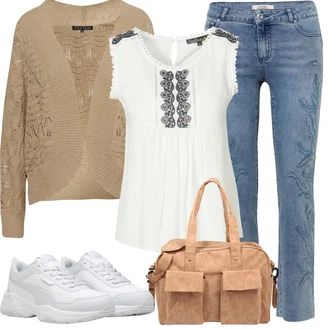 Květinová Moc Outfit s Béžová/Krémová/Bílá Halenka s Výšivkou Anglaise/Dětská hračka/Neobvyklá Tunika/Bezrukávní blůza/Vyšívaná blůza/Krajková Tunika koroshi "Letní oblečení"