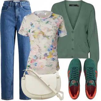 Outfit sa Plava/Svjetloplava Mom Jean/Traperice Opuštenog Kroja/Formalna Košulja/Vrećaste Traperice/Sužene Traperice/High Waist Traperice/Dad Traperice/Vintage traperice jjxx "Ljetna odjeća"