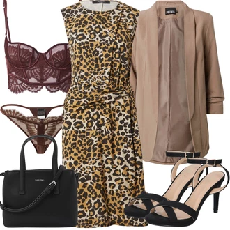 Outfit s Zelená/Béžová/Hnědá/Žlutá Žerzejové Šaty/Šaty na safari/Šaty v Délce do Lýtka/Šaty S Potiskem/Šaty Bez Rukávů/Šaty s Páskem/Zavinovací Šaty Weekend Max Mara "Letní oblečení"