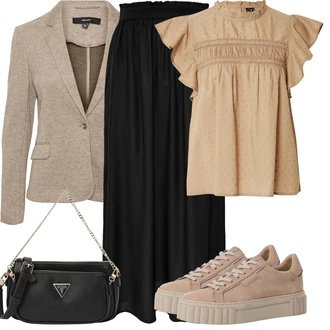 Outfit sa Bež/Smeđa Tenisica s platformom/Niska Tenisica Tamaris "Ljetna odjeća"