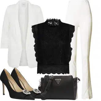 Vjenčanje Outfit sa Crna/Bijela/Žuta/Pink/Smeđa Pumpica S Visokim Prednjim Dijelom/cipela za mladenku/Vintage Pumpa/Elegantna Cipela/Cipela Za Vjenčanje/Salonka & Visoki Pet/Cipela Peep Toe/Salonka Na Visoku Petu Guess "Ljetna odjeća"Look: Vjenčanje, Kazalište, Matični ured, 18. rođendan, Prije vjenčanja, 70. rođendan, 60. rođendan, 30. rođendan, Posebne prigode