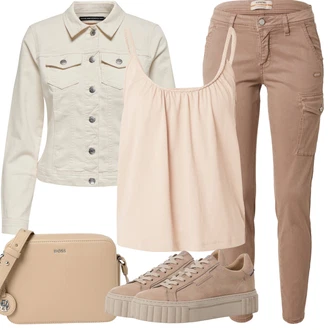 Outfit s Hnědá/Béžová/Oranžová/Bílá/Khaki Jarní bunda/Manšestrová Bunda/Košilová bunda/Džínové Bund/Krátký Bund/Krátké Džínové Bundičky/Vintage Bund/Letní Bund Only "Outfit na léto"
