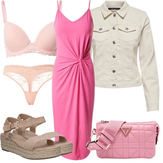 Outfit sa Pink Prozirna gaćica/Brazilski Slip/Gaćice bez prepona/Klasične gaćice/Gaćica & tanga Calvin Klein underwear "Ljetna odjeća"