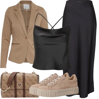 Outfit sa Bež/Smeđa Tenisica s platformom/Niska Tenisica Tamaris "Ljetna odjeća"