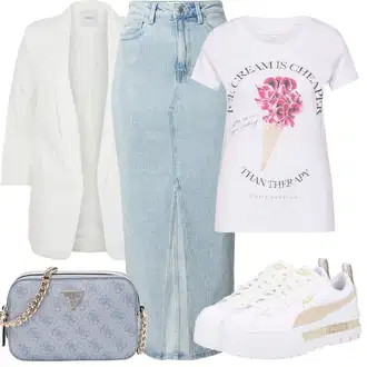 Outfity pro léto Chytrý příležitostný Svatba s Šedá/Bílá/Béžová Nízká Teniska/Teniska na platformě Puma "Outfit na léto"Look: Estetika, Ležérní, Extravagantní, Hip Hop, Venkovní, Skater, Chytrý příležitostný, Sportovní, Steampunk, Unisex, Narozeniny, Pohřeb, Koncert, Škola, Svatba