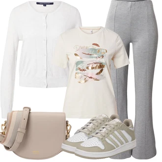 Outfit s Tmavě zelená/Béžová/Khaki/Světle šedá/Šedá Teniska Letní Tenisky/Vintage Teniska/Úzká Teniska/Kožené Tenisky/Nízká Teniska Adidas Originals "Letní oblečení"