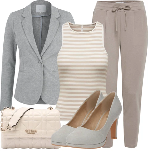 Kombinace Šedá/Khaki/Hnědá/Béžová Jogger Kalhoty/Mušelínové kalhoty/Chinos/Boyfriend Kalhoty/Paperbag Kalhoty/Ležérní Kalhoty/Žerzejová Kalhoty/Navlékací Kalhoty Ichi