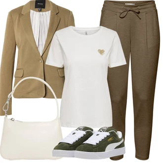 Kamuflaža Outfit sa Tamnozelena/Zeleno Vintage Tenisica/Tanka Tenisica/Ljetna Tenisica/Niska Tenisica/Kožna Tenisica/Skate cipela Puma "Ljetna odjeća"