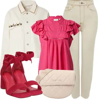 Outfit s Béžová/Khaki Zkrácené Džíny/Dad Džíny/High Waist Džínové Kalhoty/Mom Jean/Rovná Džína/Zužující se Džíny/Vintage džíny Trendyol "Outfit na léto"