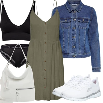 Flex Appeal 3.0 Outfit s Bílá/Šedá/Krémová Gymnastická bota/Tenisová bota/Bota na fitness/Tréninková bota/Běžecká bota/Golfová bota Skechers "Letní oblečení"
