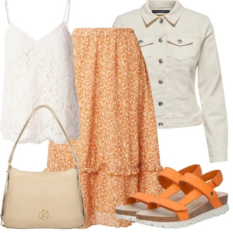 Outfit s Hnědá/Béžová/Oranžová/Bílá/Khaki Jarní bunda/Manšestrová Bunda/Košilová bunda/Džínové Bund/Krátký Bund/Krátké Džínové Bundičky/Vintage Bund/Letní Bund Only "Outfit na léto"