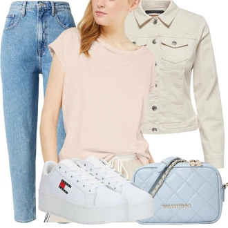 Outfit s Hnědá/Béžová/Oranžová/Bílá/Khaki Jarní bunda/Manšestrová Bunda/Košilová bunda/Džínové Bund/Krátký Bund/Krátké Džínové Bundičky/Vintage Bund/Letní Bund Only "Letní oblečení"