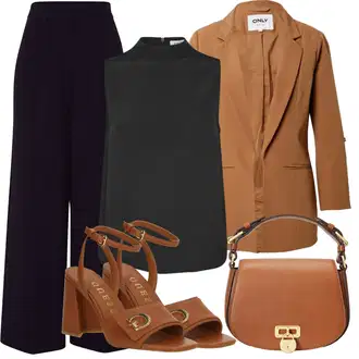 Outfit sa Smeđa/Tamnocrvena Obuća kožena cipela/Sandalice s blok petom/Vintage sandala/Sandala s petom/cipela s remenom Guess "Ljetna odjeća"