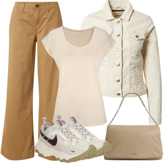 Outfit sa Krem/Bijela/Narandžasta/Bež/Kaki Gajtana Jakna/Crop Jakna/Kratka Jakna/Kratka Traper Jakna/Proljetna jakna/Ljetna jakna/Vintage Jakna/Traper Jakna Only "Ljetna odjeća"