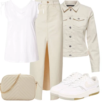 Outfit s Hnědá/Béžová/Oranžová/Bílá/Khaki Jarní bunda/Manšestrová Bunda/Košilová bunda/Džínové Bund/Krátký Bund/Krátké Džínové Bundičky/Vintage Bund/Letní Bund Only "Outfit na léto"