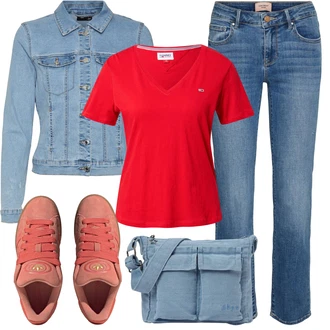 Outfity pro léto s Sv?tle modrá/Modrá Zkrácené D?íny/Navlékací d?íny/D?íny s Rozparkem/Sportovní boty/Capri D?íny/Kotníková Bota/Dámské D?íny s Délkou 7/8/Boyfriend D?ínové kalhoty/Rovná D?ína/Slim Fit D?íny/Pánské tri?ko/Girlfriend D?íny/D?íny Regular Fit VERO MODA "Outfit na léto"