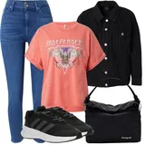 Černé Nadrozměrné Džínové Bundy Outfity image