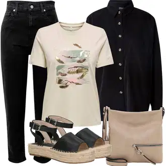 vypchaný Outfit sa Crna Mom Jean/High Waist Traperice/Dad Traperice/Plisirane Traperice/Traperice s Prorezom/Skraćene Traperice/Sužene Traperice/Girlfriend Traperice levi's ® "Ljetna odjeća"