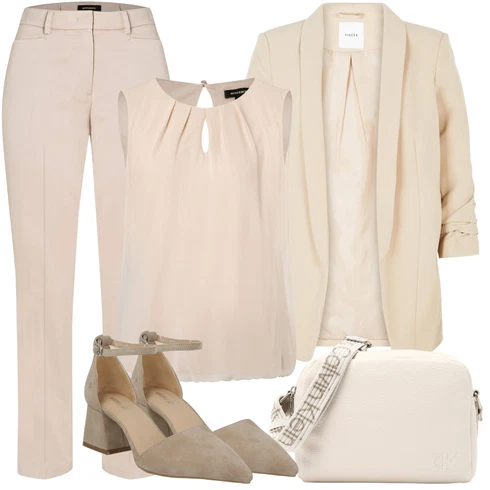 Kombinace Khaki/Béžová/Hnědá Business Kalhoty/Chinos/Obleková Kalhoty/Kalhoty se Štěrbinou/Rovná Kalhoty More & More