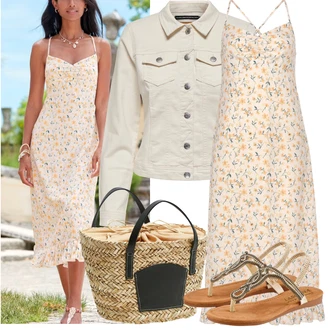 Outfit s Hnědá/Béžová/Oranžová/Bílá/Khaki Jarní bunda/Manšestrová Bunda/Košilová bunda/Džínové Bund/Krátký Bund/Krátké Džínové Bundičky/Vintage Bund/Letní Bund Only "Outfit na léto"