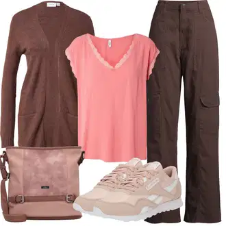 Outfit sa Tamnosmeđa/Kaki Cargo Hlače/Stolarska hlača/Hlače sa Naramenicama od Somota/Padobranska Hlača/Zimska Hlača aÉropostale "Ljetna odjeća"