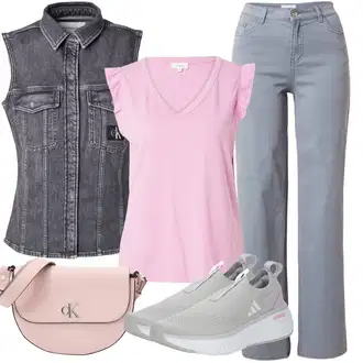 Outfit sa Pink Torba preko ramena/Mala Torbica/Torba Za Preko Ramena/Torba za pisma/Pojasna torbica/Torba za rame Calvin Klein Jeans "Ljetna odjeća"