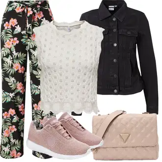 Outfit sa Crvena/Pink/Ljubičasta Hlače Hlača s Uzorkom/Palazzo Hlača/Pidžama Hlača/Salonska Hlača/Hlača za Plažu Only "Ljetna odjeća"