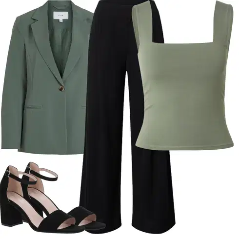 Kombinace Černá/Žlutá/Tmavě modrá Palazzo Kalhoty/Kalhoty s Vysokým Pasem/Kalhoty se Štěrbinou/Culotte Kalhoty/Široká Kalhoty/Mušelínové kalhoty/Tradiční Kalhoty/Marlene Kalhoty/Lněné Kalhoty Edited