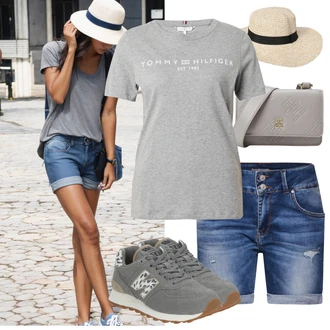 Zapínání na knoflíky Outfit s Růžová/Hnědá/Vícebarevný/Zelená Košile Bermuda/Pytlovitý Šortky/Džínový Šortky LTB "Hezký letní vzhled"