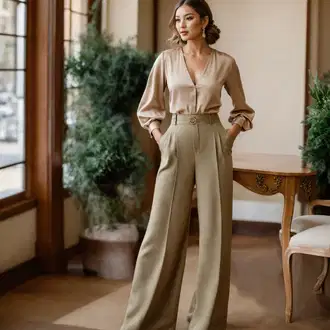 Kombinacije za goste matičnog ureda Jesen sa Kaki/Smeđa/Tamnozelena Trendyol "Vjenčanje gost Outfit"