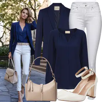 Na Procházku Outfit s Tmavě modrá/Světle modrá Businessová Halenka/Halenka s Dlouhým Rukávem/Halenka Slim Fit/Halenka se Stojatým Límcem/Kožená bunda pro muže/Blůza s knoflíčkem/Žehlení odolná blůza by diess collection "Výkonný Obchodní Styl"Look: Volný čas, Na Procházku, Pracovní