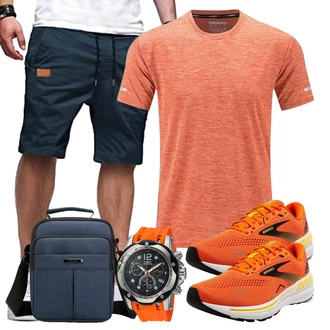 Sommer Outfit mit Dunkelblau/Hellblau Chino Shorts/Bermuda/Cargo Short/Kurze Hose/Musselin Shorts/Baggy Short JMIERR "Alltags Outfit"