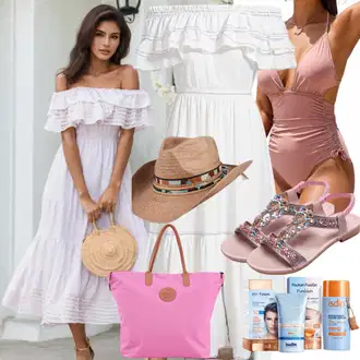 Kombinacije za zabavu Seksi sa Pink lorin "Bijela haljina ljetni izgled"Look: Seksi, Mokri izgled