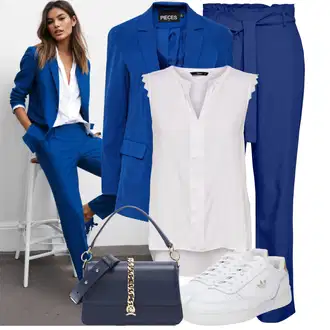 Outfity pro práci S křivkami s Bílá/Šedá/Hnědá Halenka Móda Pro Plnoštíhlou/Tunika Only "Vzhled casual"