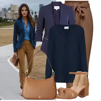 Stil, Western Outfit sa Tamnoplava Bluza s gumbom/Bluza koja se ne pegla/Slip-on Bluza/Poslovna Bluza/Bluza Dugih Rukava/Kožna jakna za muškarce/Bluza s Podignutim Ovratnikom/Bodija Bluze/Svilena bluza/Jednobojna Bluza Vila "Praktičan look"Look: Stil, klasický, Lagano, Radna odjeća, Unisex, Ured