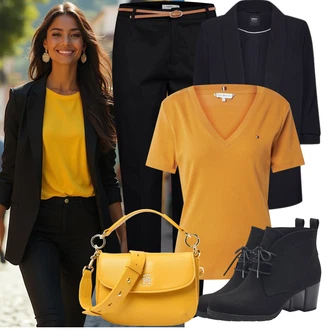 Outfity pro práci s Černá Chinos/Bengaline Kalhoty/Navlékací Kalhoty/Obleková Kalhoty/Business Kalhoty/Úzká Kalhoty B.young "Perfekt na podzim"