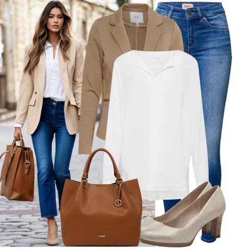 Kombinace Šedá/Hnědá/Béžová/Bílá/Krémová/Khaki Halenkové Body/Blůza s knoflíčkem/Halenka se Stojatým Límcem/Dlouhá Halenka/Halenka s Dlouhým Rukávem/Oversize Halenka/Oversize Muselínová Blůza/Slip-on Halenka/Tunikové Tričko Vila