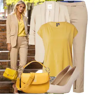 Ležérní Pracovní pohovor Outfit s Béžová/Hnědá/Khaki Kalhoty se Štěrbinou/Obleková Kalhoty/Rovná Kalhoty/Twillová Kalhoty/Úzká Kalhoty/Bengaline Kalhoty/Paperbag Kalhoty/Skinny Kalhoty/Ležérní Kalhoty/Boyfriend Kalhoty Marc O'Polo "Skvělý vzhled pro volný čas"Look: Emo, Ležérní, Cool, Mom, Krásný, Kancelář, Safari, Chytrý příležitostný