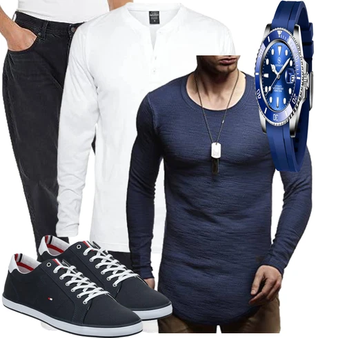 Mischfarben/Schwarz Schuh Sneaker Tommy Hilfiger kombinieren