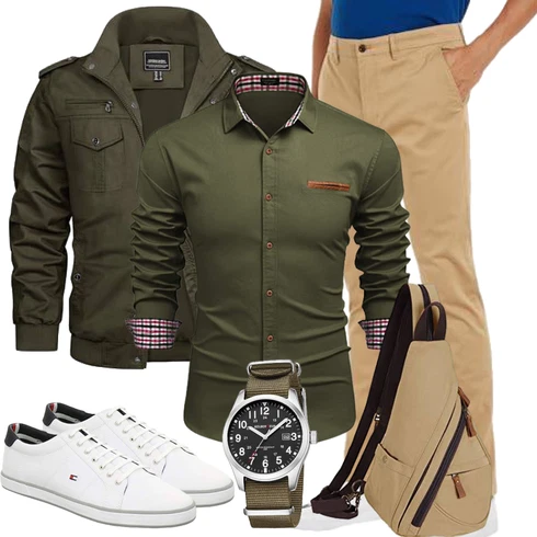 Camouflage Dunkelgrün/Khaki CargoJacke/FliegerJacke/MilitärJacke TACVASEN kombinieren